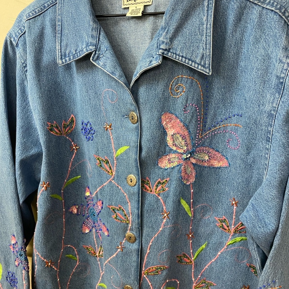 vintage 90s sequined denim jacket from the brand Tantrums - Picture 2 of 7